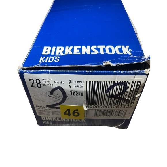 Birkenstock Boston Kids Size K 10 /180 Suede Leather Faded Purple New In Box NWT - Picture 7 of 7